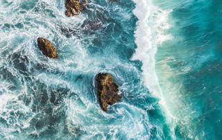 Waves Crashing on the Rocks