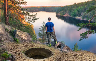 Beautiful scenic and a hole in the ground